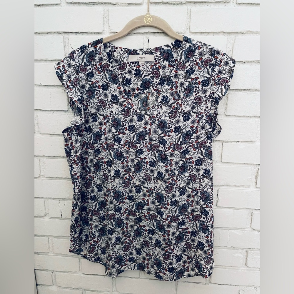 LOFT Floral Sleeveless Blouse/nwot/ladies sz large